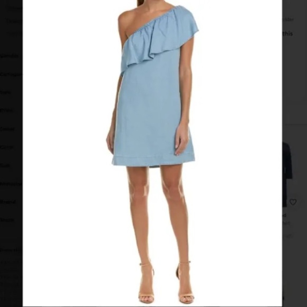 Seven for All Mankind One Shoulder Ruffle Jean Dress
